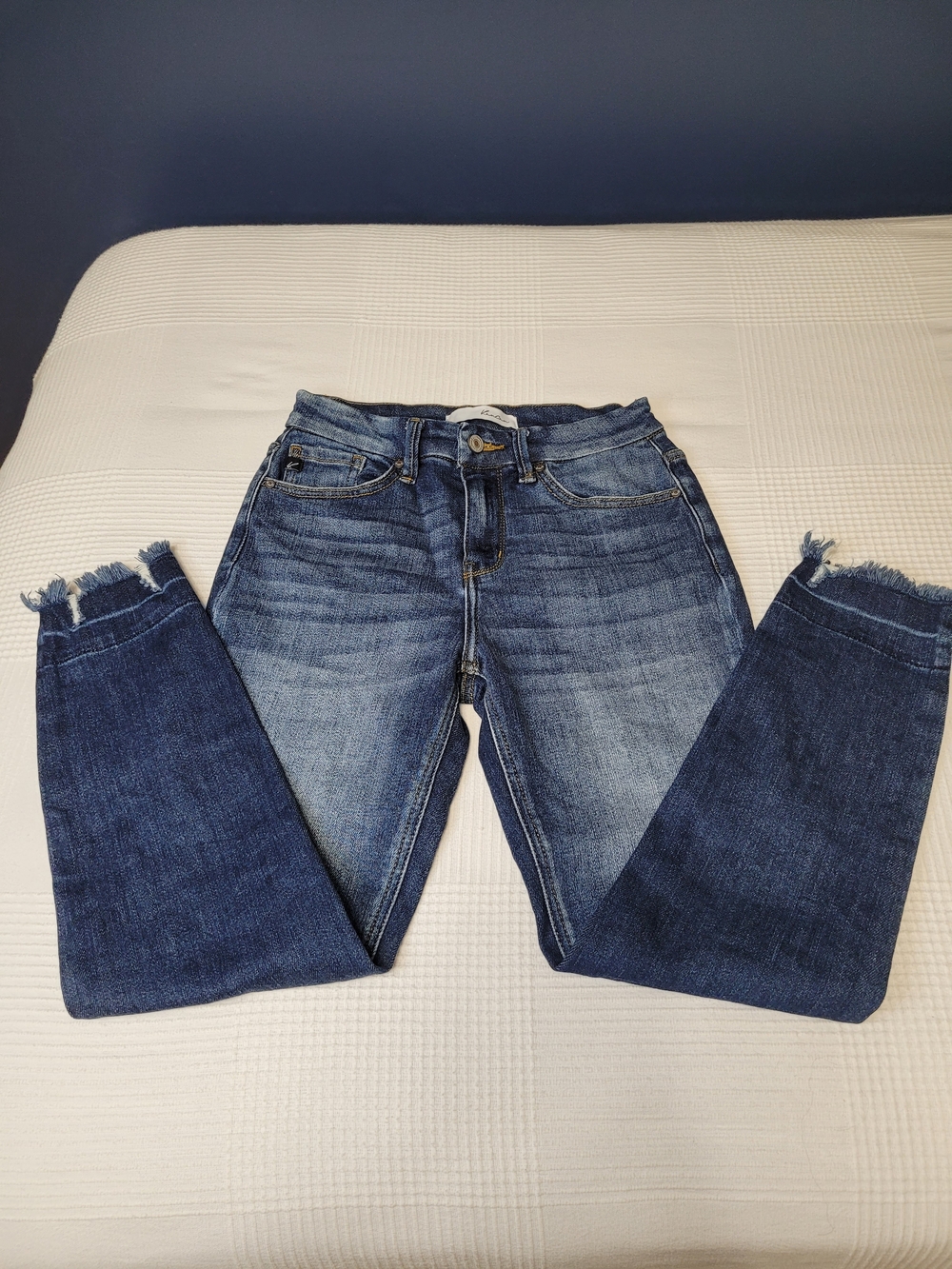 KanCan Eliza High Rise Ankle Skinny Distressed Frayed Hem Jeans Size 5 / 26